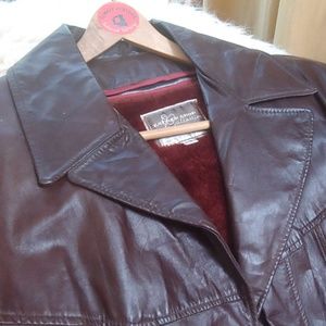 Vintage brown leather coat